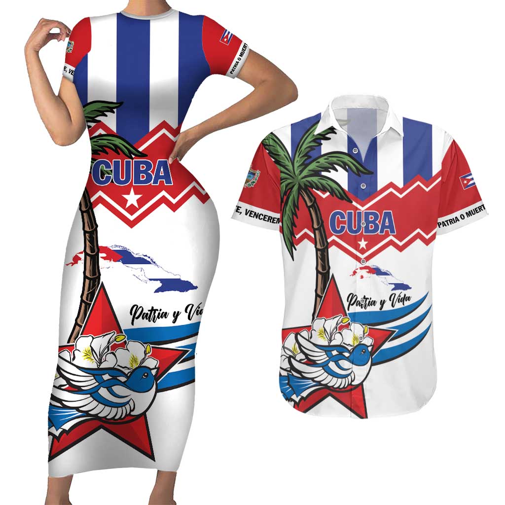 Cuba Patria Y Vida Couples Matching Short Sleeve Bodycon Dress and Hawaiian Shirt Cuban Trogon Unique - Wonder Print Shop