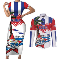 Cuba Patria Y Vida Couples Matching Short Sleeve Bodycon Dress and Long Sleeve Button Shirt Cuban Trogon Unique - Wonder Print Shop
