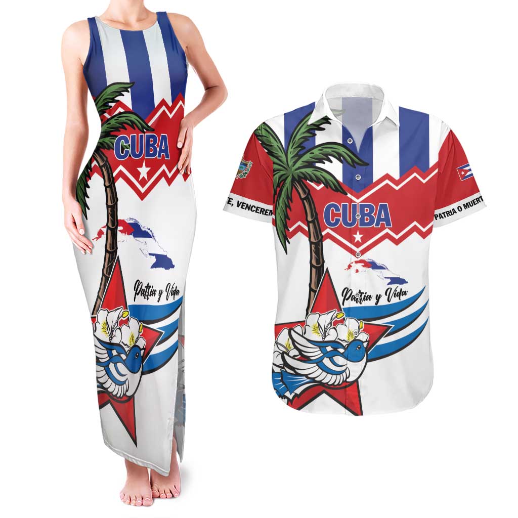 Cuba Patria Y Vida Couples Matching Tank Maxi Dress and Hawaiian Shirt Cuban Trogon Unique - Wonder Print Shop
