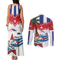 Cuba Patria Y Vida Couples Matching Tank Maxi Dress and Long Sleeve Button Shirt Cuban Trogon Unique - Wonder Print Shop