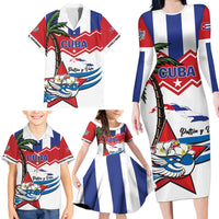 Cuba Patria Y Vida Family Matching Long Sleeve Bodycon Dress and Hawaiian Shirt Cuban Trogon Unique - Wonder Print Shop