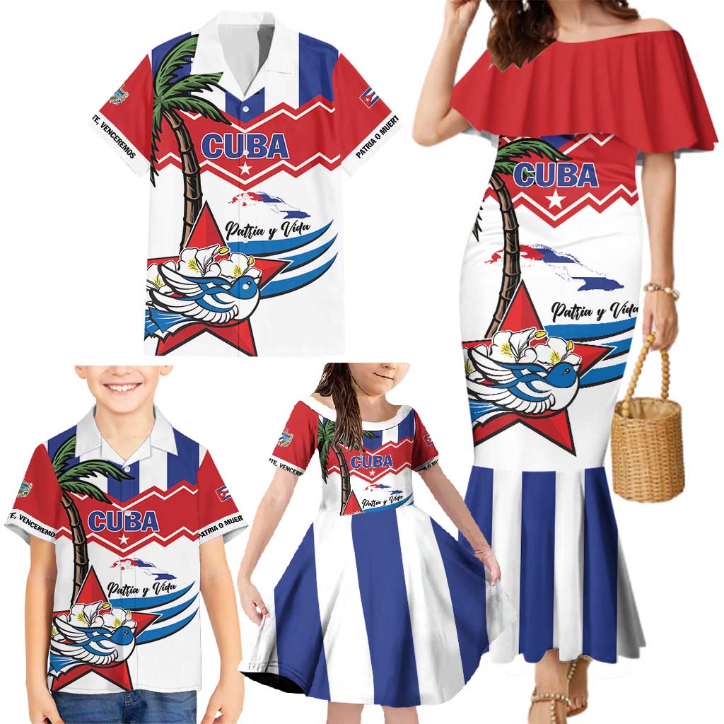 Cuba Patria Y Vida Family Matching Mermaid Dress and Hawaiian Shirt Cuban Trogon Unique - Wonder Print Shop