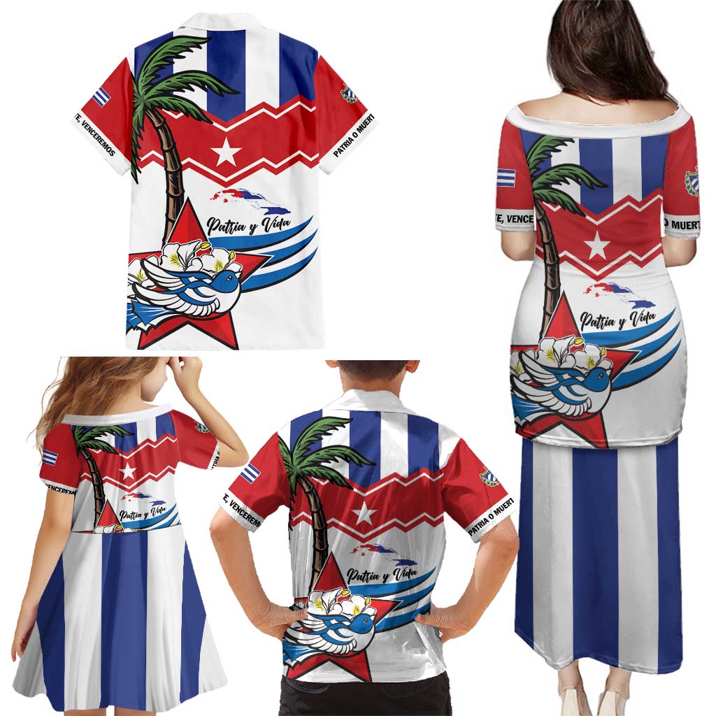 Cuba Patria Y Vida Family Matching Puletasi and Hawaiian Shirt Cuban Trogon Unique - Wonder Print Shop