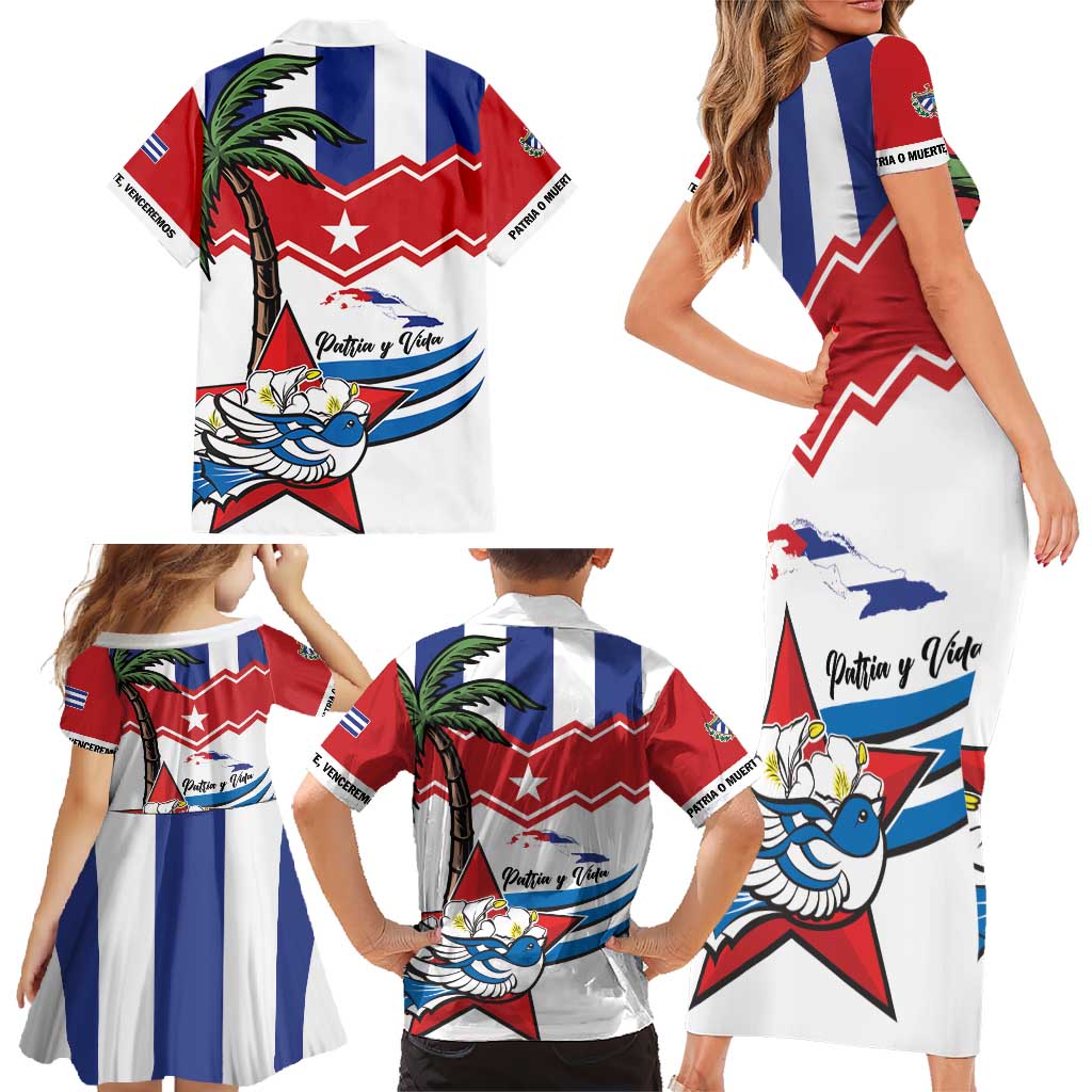 Cuba Patria Y Vida Family Matching Short Sleeve Bodycon Dress and Hawaiian Shirt Cuban Trogon Unique - Wonder Print Shop