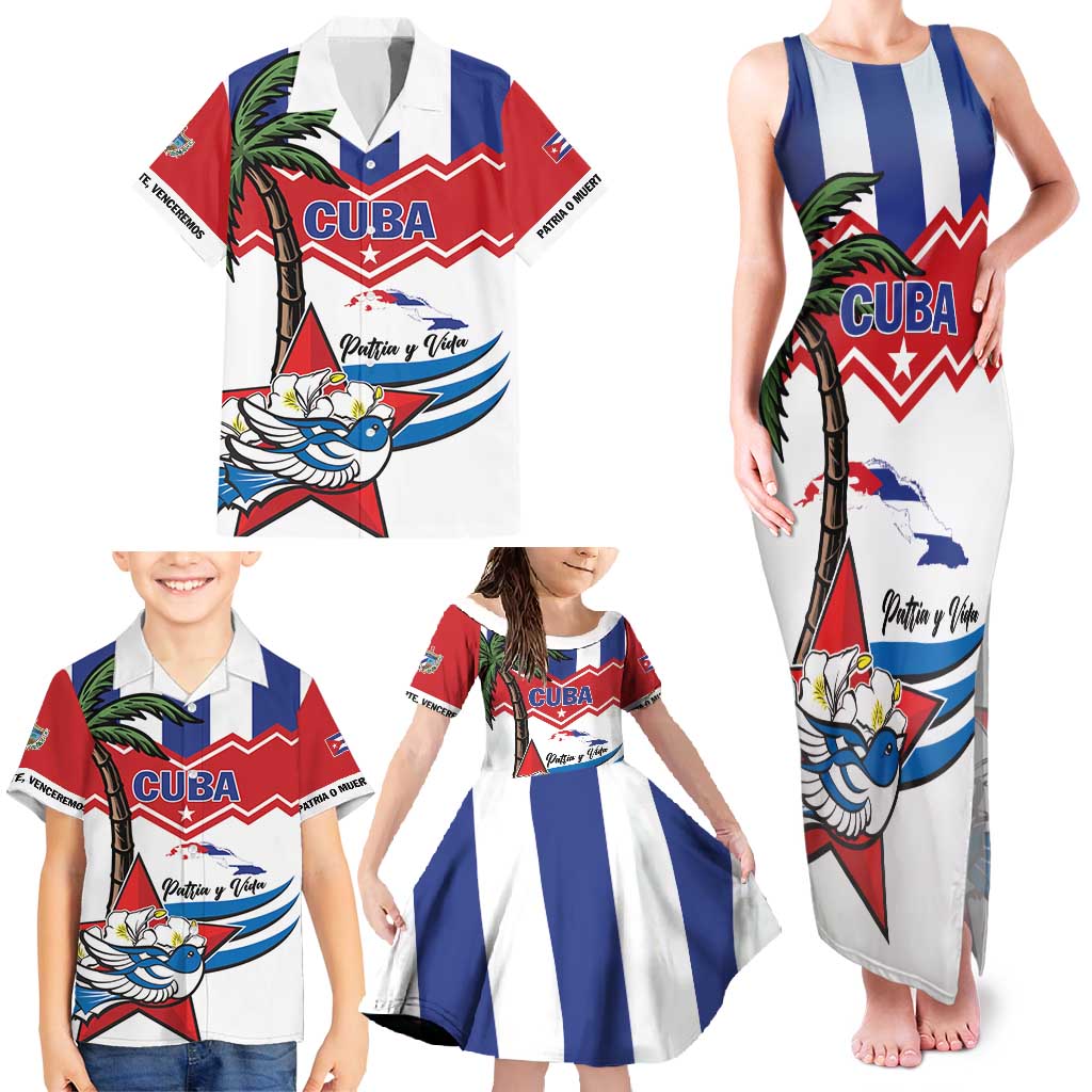 Cuba Patria Y Vida Family Matching Tank Maxi Dress and Hawaiian Shirt Cuban Trogon Unique - Wonder Print Shop