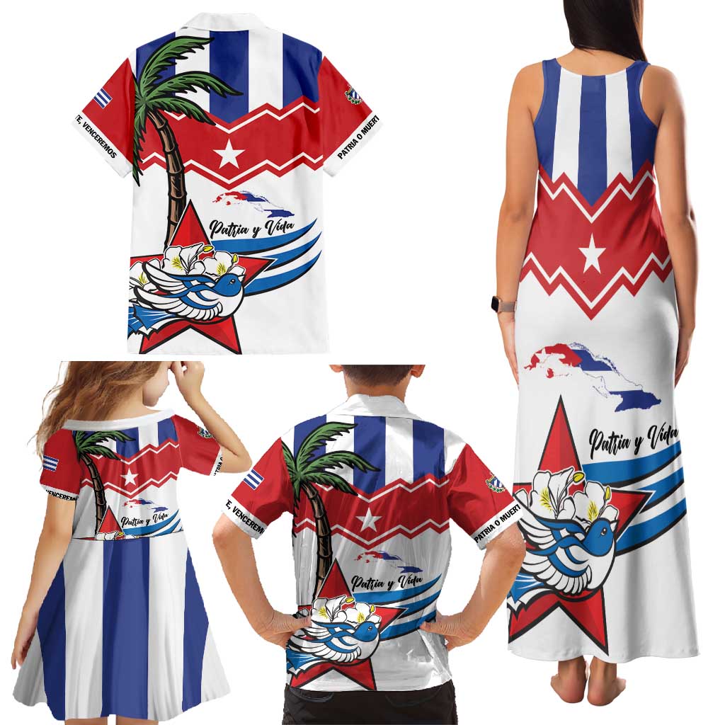 Cuba Patria Y Vida Family Matching Tank Maxi Dress and Hawaiian Shirt Cuban Trogon Unique - Wonder Print Shop