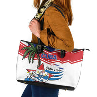 Cuba Patria Y Vida Leather Tote Bag Cuban Trogon Unique - Wonder Print Shop