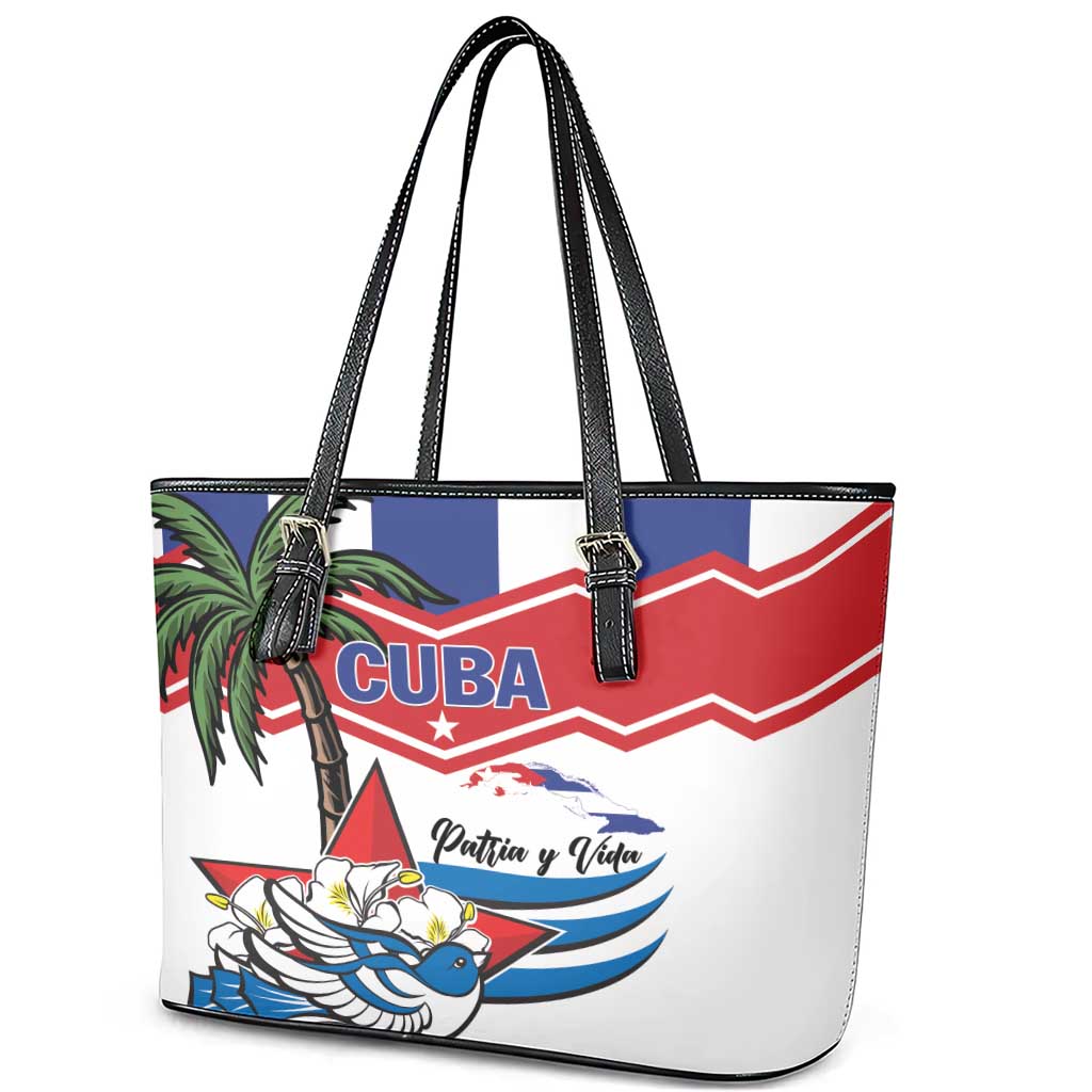 Cuba Patria Y Vida Leather Tote Bag Cuban Trogon Unique - Wonder Print Shop