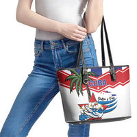 Cuba Patria Y Vida Leather Tote Bag Cuban Trogon Unique - Wonder Print Shop