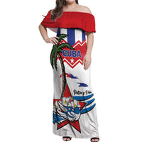 Cuba Patria Y Vida Off Shoulder Maxi Dress Cuban Trogon Unique - Wonder Print Shop