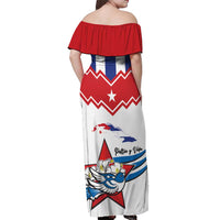 Cuba Patria Y Vida Off Shoulder Maxi Dress Cuban Trogon Unique - Wonder Print Shop