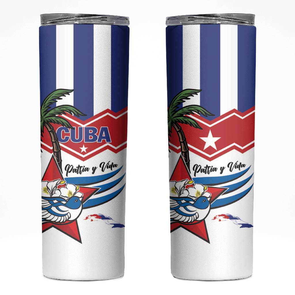 Cuba Patria Y Vida Skinny Tumbler Cuban Trogon Unique - Wonder Print Shop