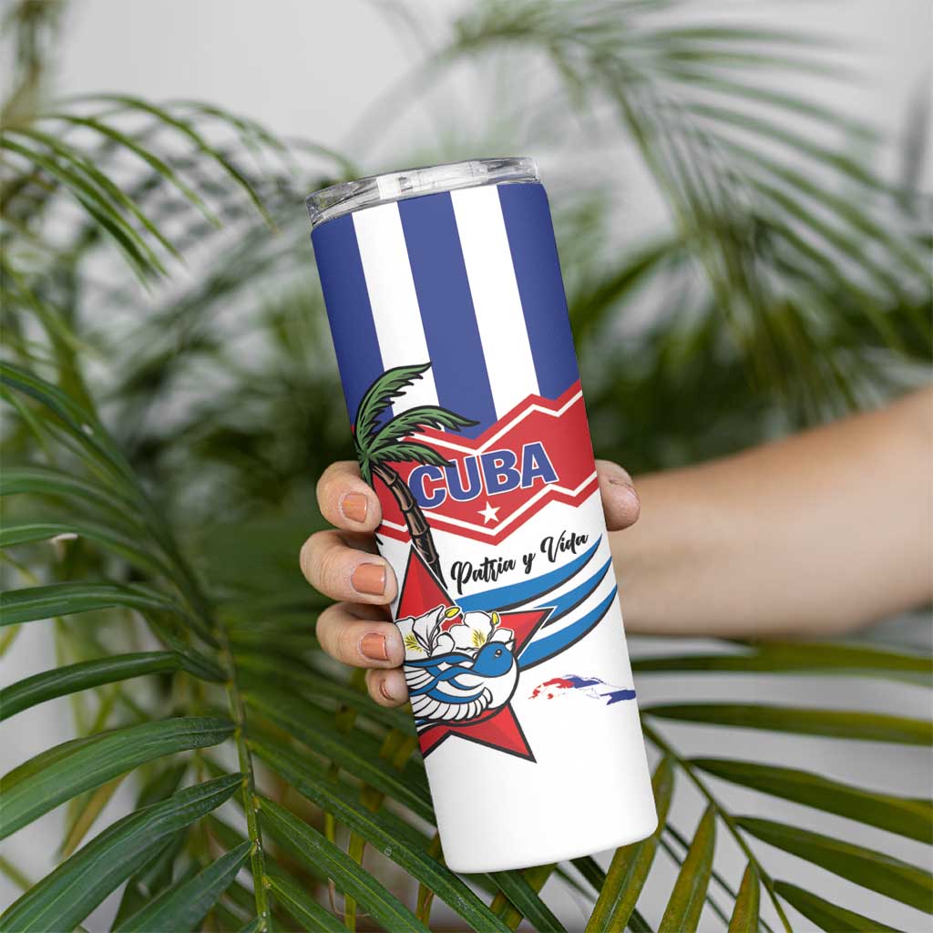 Cuba Patria Y Vida Skinny Tumbler Cuban Trogon Unique - Wonder Print Shop