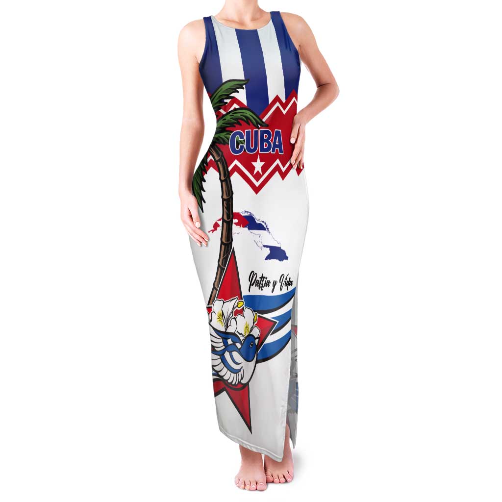 Cuba Patria Y Vida Tank Maxi Dress Cuban Trogon Unique - Wonder Print Shop
