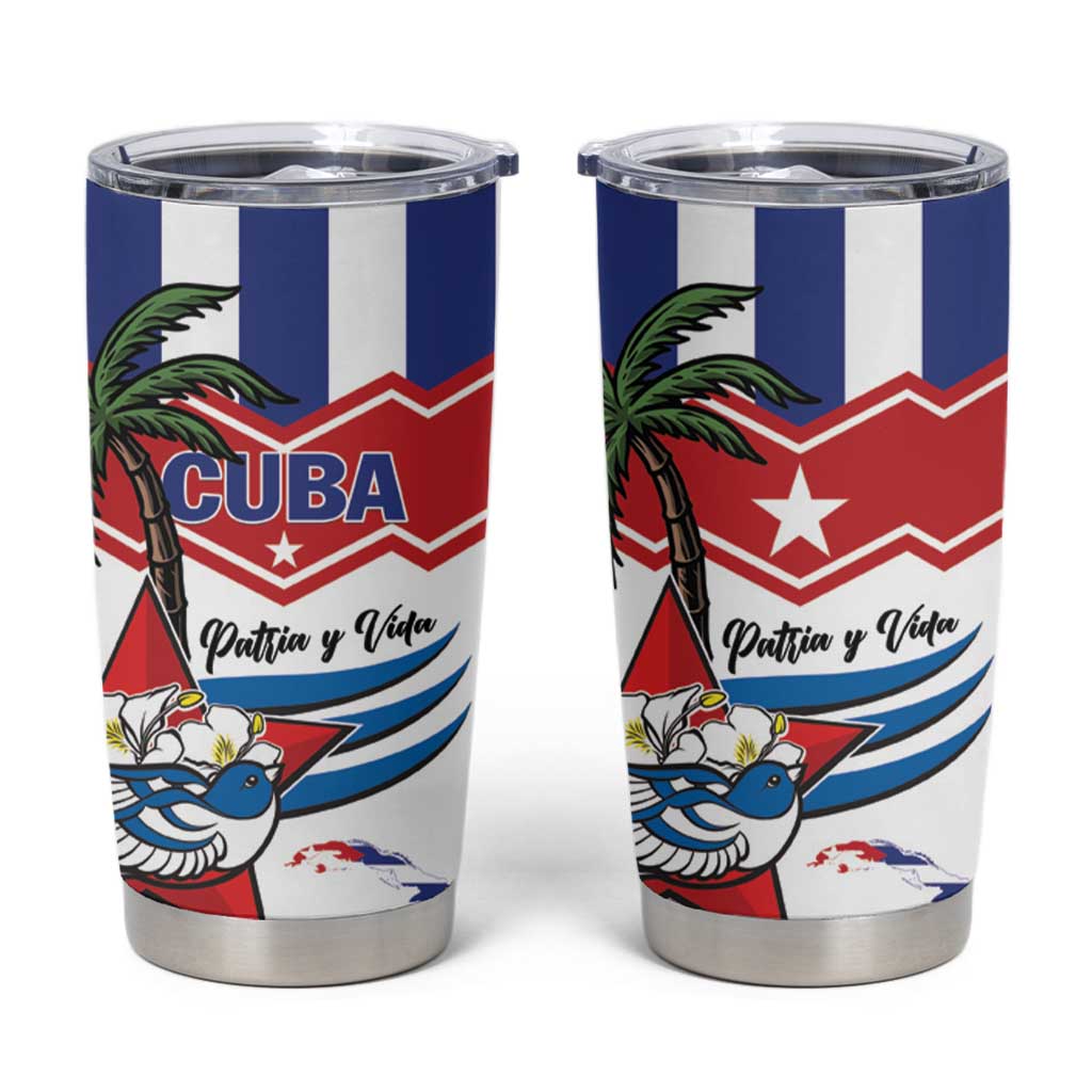Cuba Patria Y Vida Tumbler Cup Cuban Trogon Unique - Wonder Print Shop