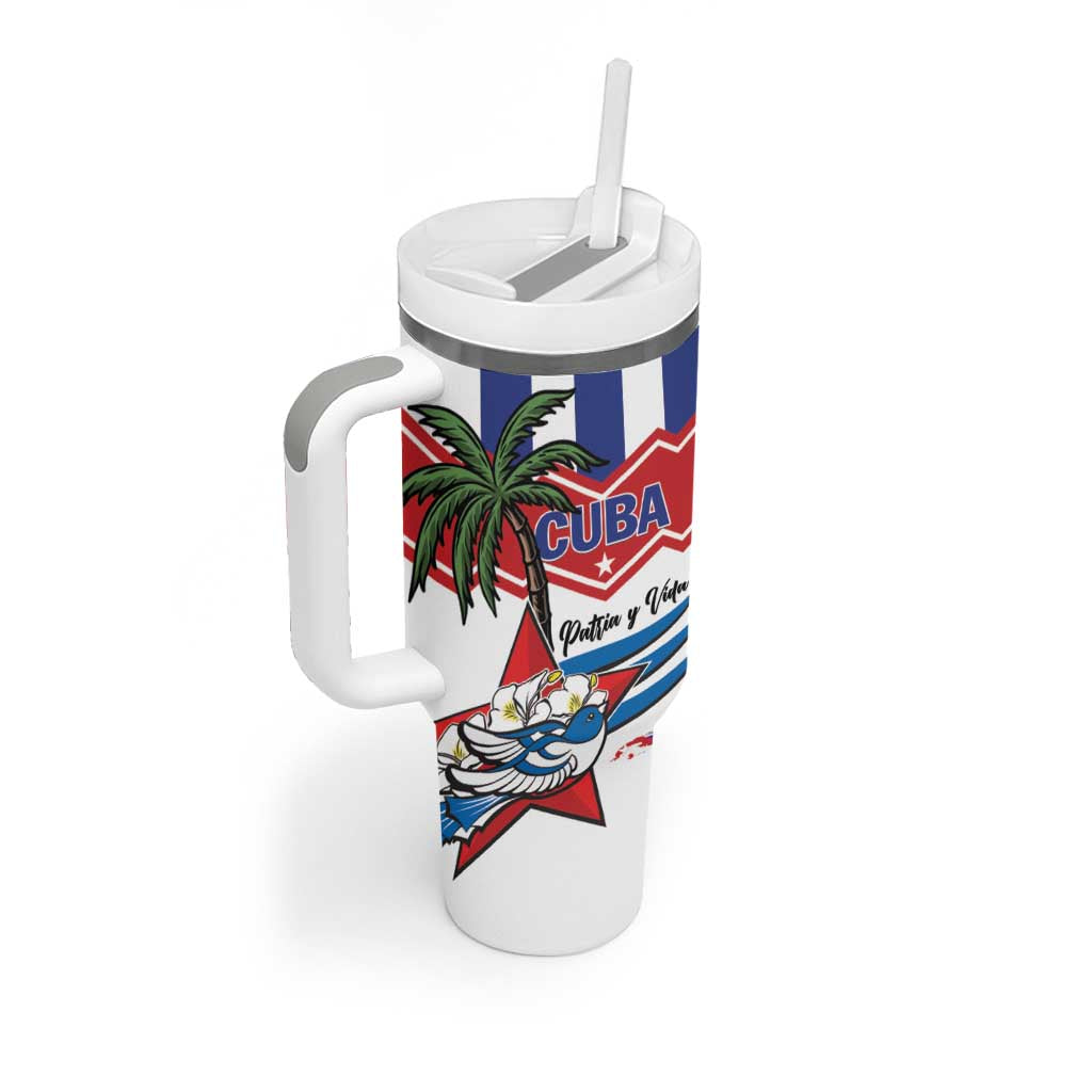 Cuba Patria Y Vida Tumbler With Handle Cuban Trogon Unique - Wonder Print Shop