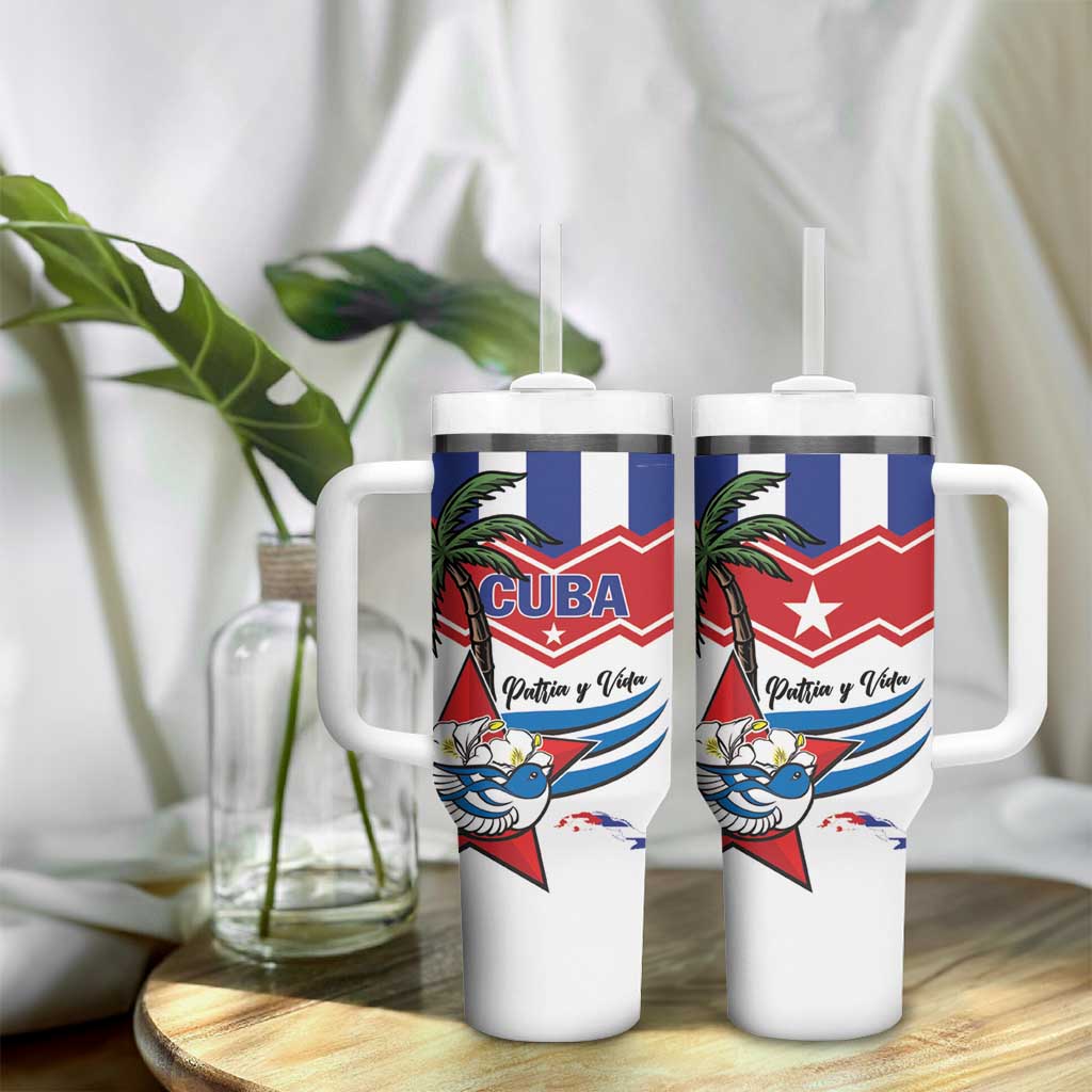 Cuba Patria Y Vida Tumbler With Handle Cuban Trogon Unique - Wonder Print Shop