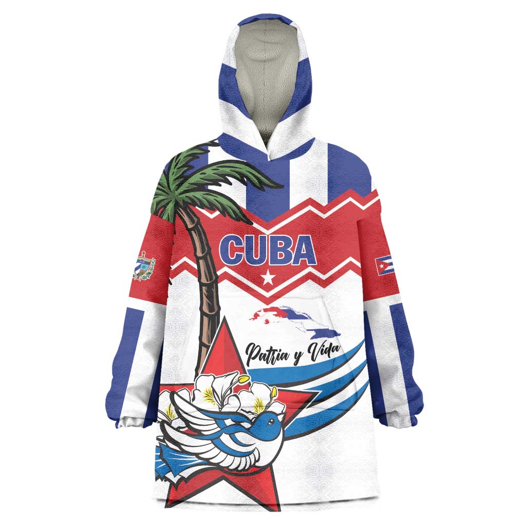 Cuba Patria Y Vida Wearable Blanket Hoodie Cuban Trogon Unique - Wonder Print Shop