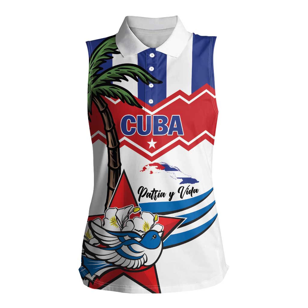 Cuba Patria Y Vida Women Sleeveless Polo Shirt Cuban Trogon Unique - Wonder Print Shop