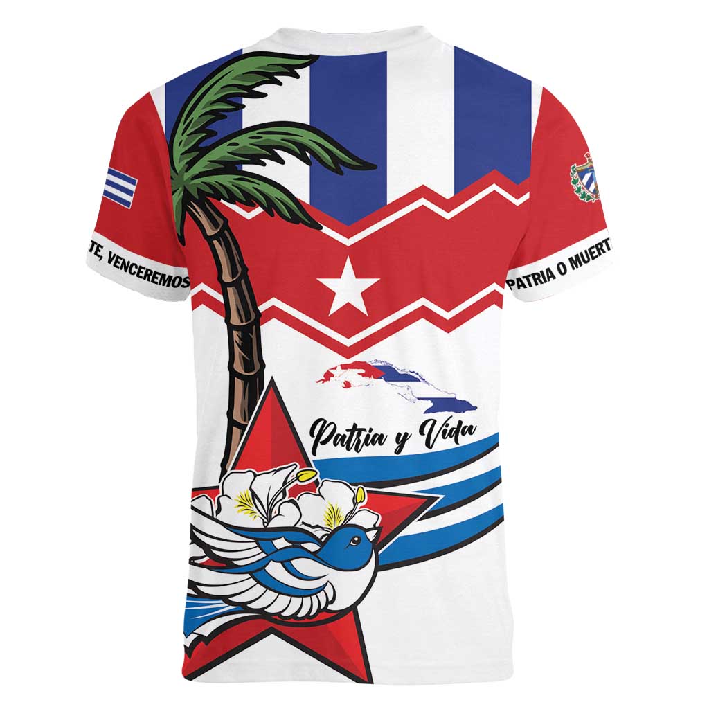 Cuba Patria Y Vida Women V-Neck T-Shirt Cuban Trogon Unique - Wonder Print Shop