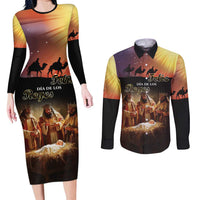 Three Kings Day Couples Matching Long Sleeve Bodycon Dress and Long Sleeve Button Shirt Epiphany Dia de los Reyes - Wonder Print Shop