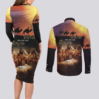 Three Kings Day Couples Matching Long Sleeve Bodycon Dress and Long Sleeve Button Shirt Epiphany Dia de los Reyes - Wonder Print Shop
