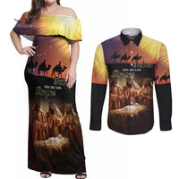 Three Kings Day Couples Matching Off Shoulder Maxi Dress and Long Sleeve Button Shirt Epiphany Dia de los Reyes - Wonder Print Shop