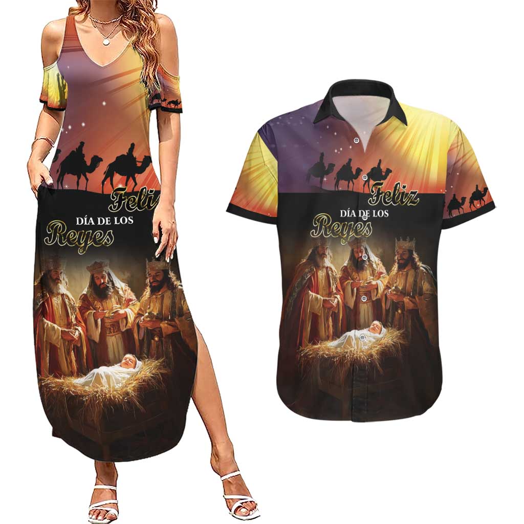 Three Kings Day Couples Matching Summer Maxi Dress and Hawaiian Shirt Epiphany Dia de los Reyes - Wonder Print Shop