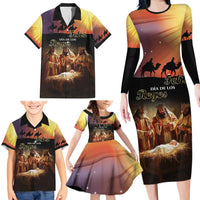 Three Kings Day Family Matching Long Sleeve Bodycon Dress and Hawaiian Shirt Epiphany Dia de los Reyes - Wonder Print Shop