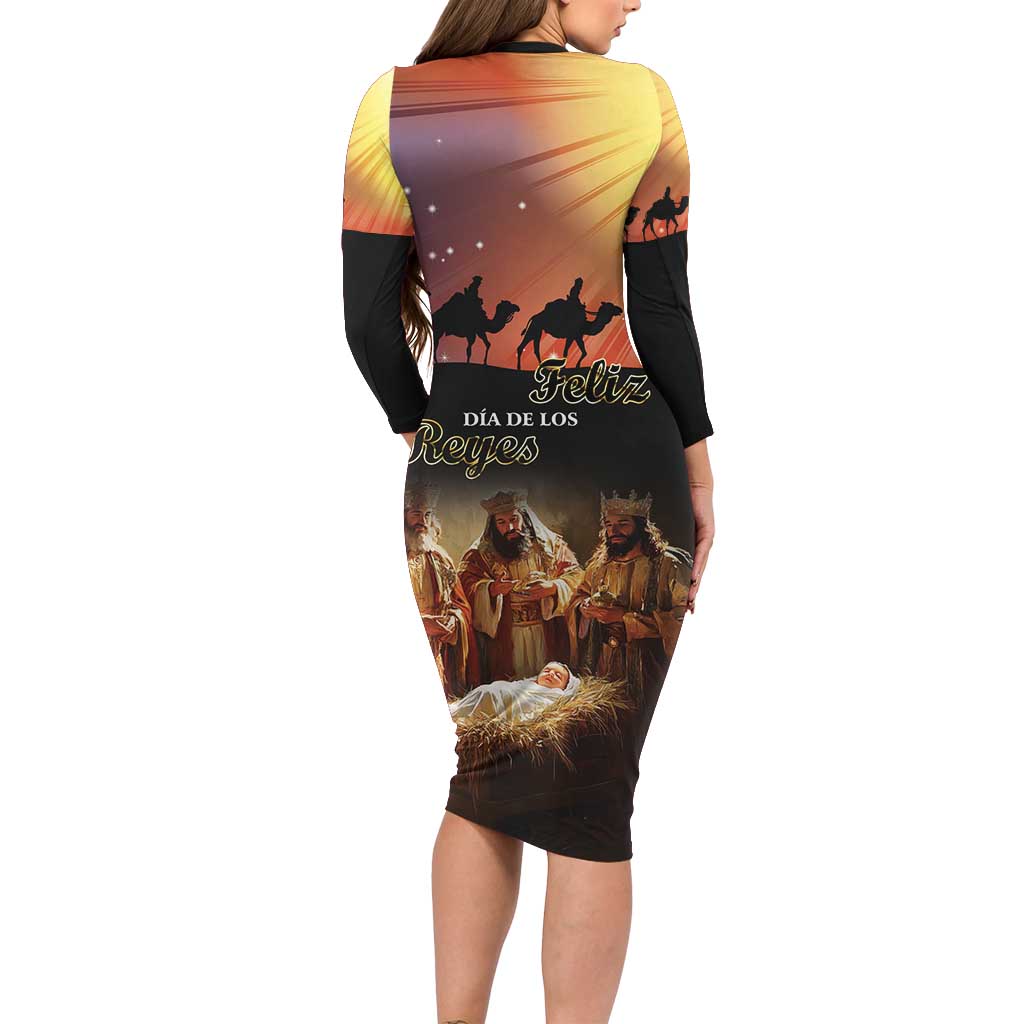 Three Kings Day Family Matching Long Sleeve Bodycon Dress and Hawaiian Shirt Epiphany Dia de los Reyes - Wonder Print Shop