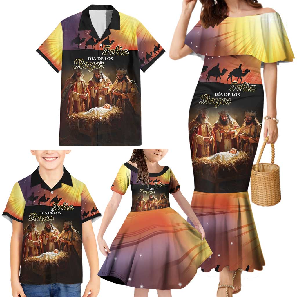Three Kings Day Family Matching Mermaid Dress and Hawaiian Shirt Epiphany Dia de los Reyes - Wonder Print Shop