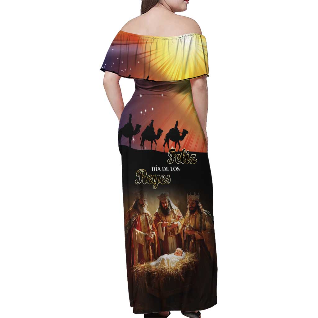 Three Kings Day Family Matching Off Shoulder Maxi Dress and Hawaiian Shirt Epiphany Dia de los Reyes - Wonder Print Shop