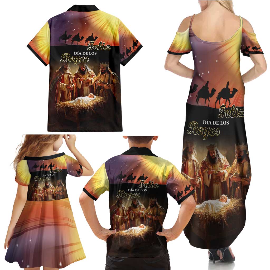 Three Kings Day Family Matching Summer Maxi Dress and Hawaiian Shirt Epiphany Dia de los Reyes - Wonder Print Shop