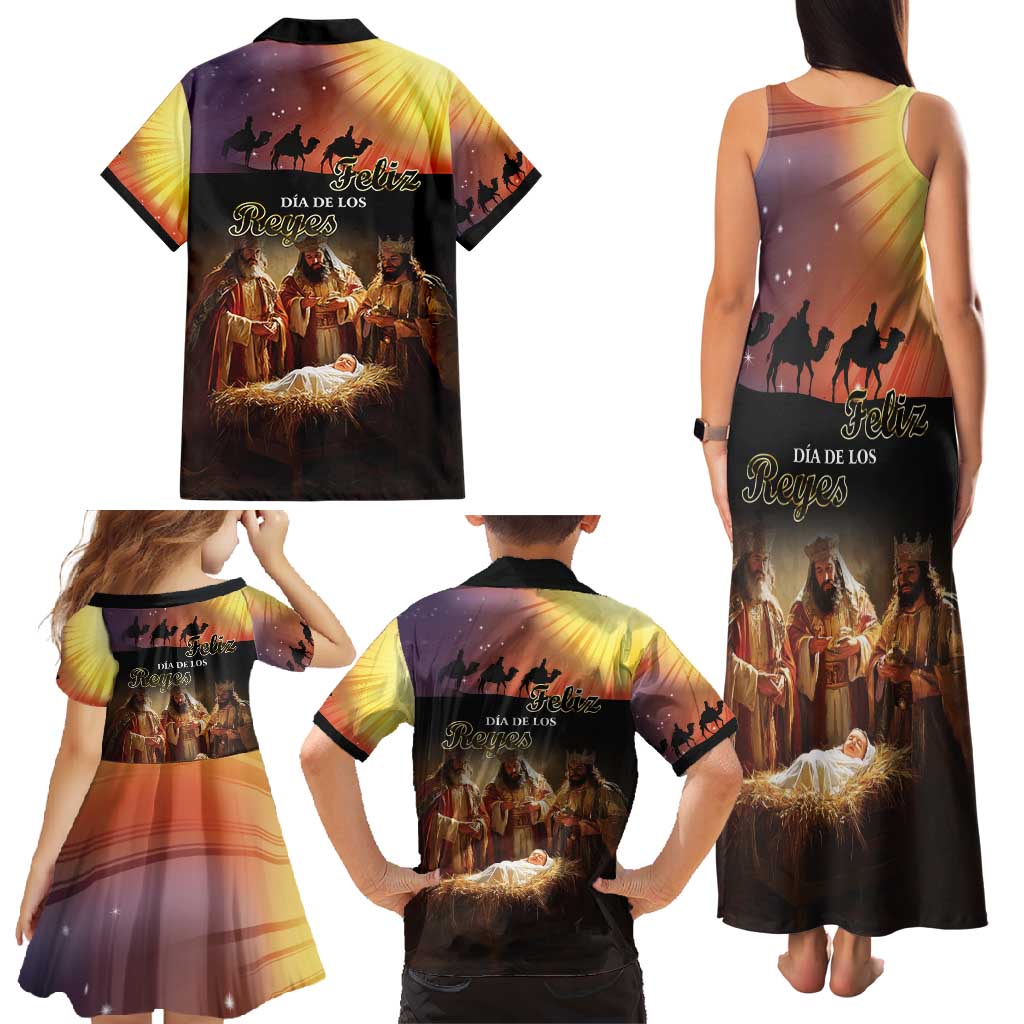 Three Kings Day Family Matching Tank Maxi Dress and Hawaiian Shirt Epiphany Dia de los Reyes - Wonder Print Shop