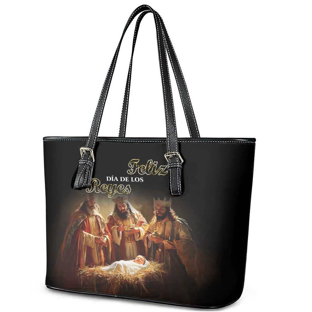 Three Kings Day Leather Tote Bag Epiphany Dia de los Reyes - Wonder Print Shop