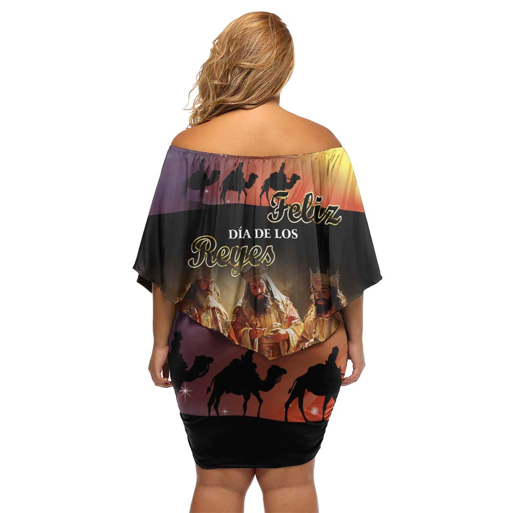 Three Kings Day Off Shoulder Short Dress Epiphany Dia de los Reyes - Wonder Print Shop