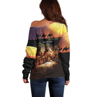 Three Kings Day Off Shoulder Sweater Epiphany Dia de los Reyes - Wonder Print Shop