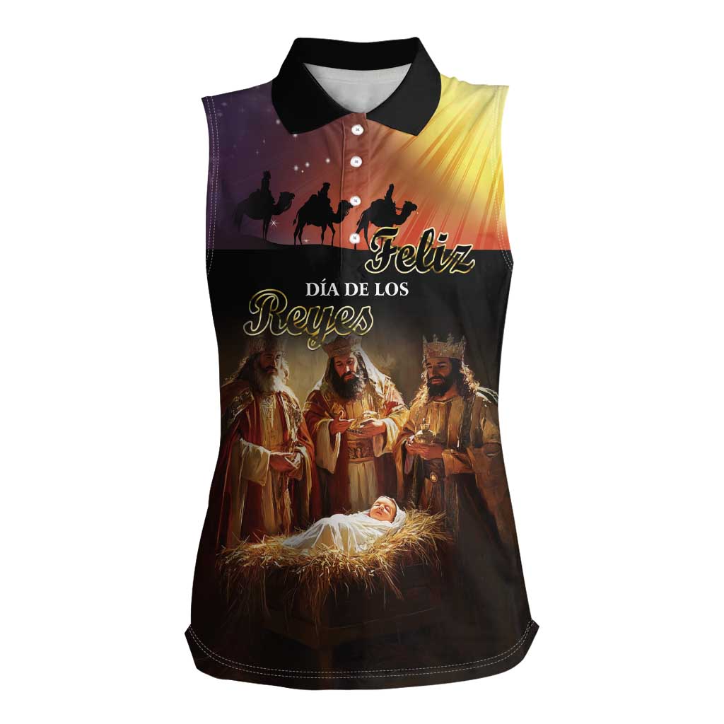 Three Kings Day Women Sleeveless Polo Shirt Epiphany Dia de los Reyes - Wonder Print Shop
