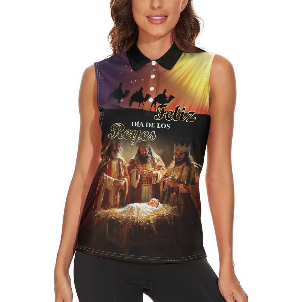 Three Kings Day Women Sleeveless Polo Shirt Epiphany Dia de los Reyes - Wonder Print Shop
