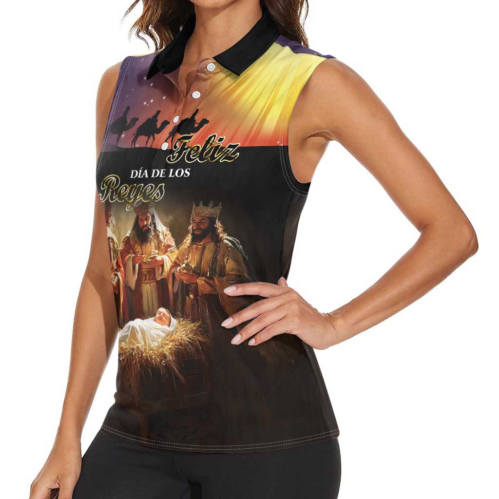 Three Kings Day Women Sleeveless Polo Shirt Epiphany Dia de los Reyes - Wonder Print Shop