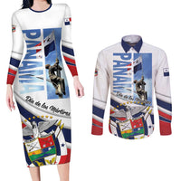 Panama Martyrs Day Couples Matching Long Sleeve Bodycon Dress and Long Sleeve Button Shirt Dia de los Martires - Wonder Print Shop
