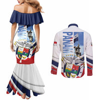 Panama Martyrs Day Couples Matching Mermaid Dress and Long Sleeve Button Shirt Dia de los Martires
