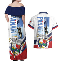 Panama Martyrs Day Couples Matching Off Shoulder Maxi Dress and Hawaiian Shirt Dia de los Martires - Wonder Print Shop