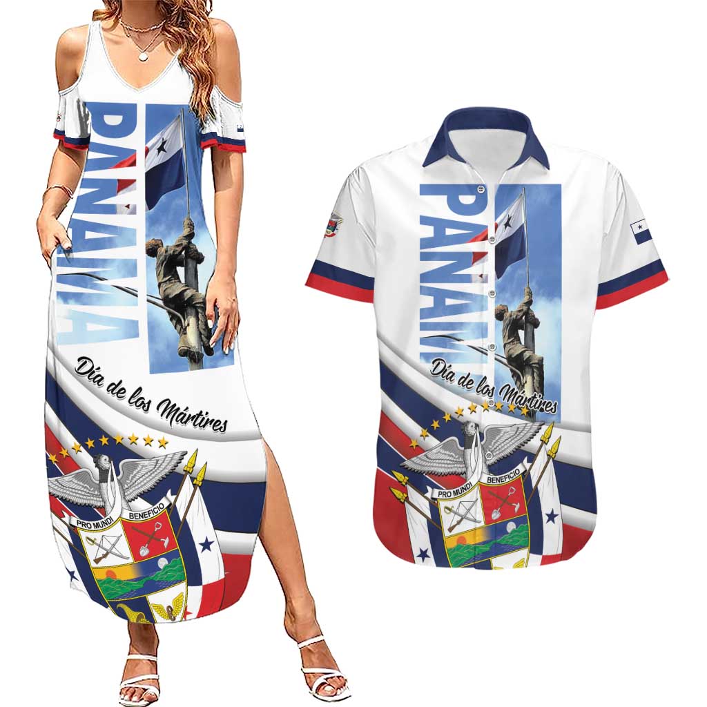 Panama Martyrs Day Couples Matching Summer Maxi Dress and Hawaiian Shirt Dia de los Martires - Wonder Print Shop