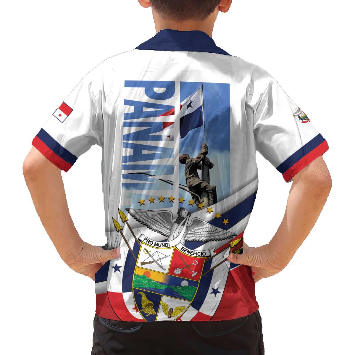 Panama Martyrs Day Family Matching Off The Shoulder Long Sleeve Dress and Hawaiian Shirt Dia de los Martires - Wonder Print Shop