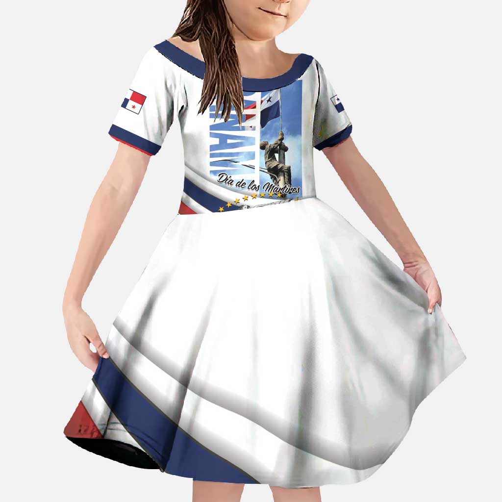 Panama Martyrs Day Family Matching Off Shoulder Maxi Dress and Hawaiian Shirt Dia de los Martires - Wonder Print Shop