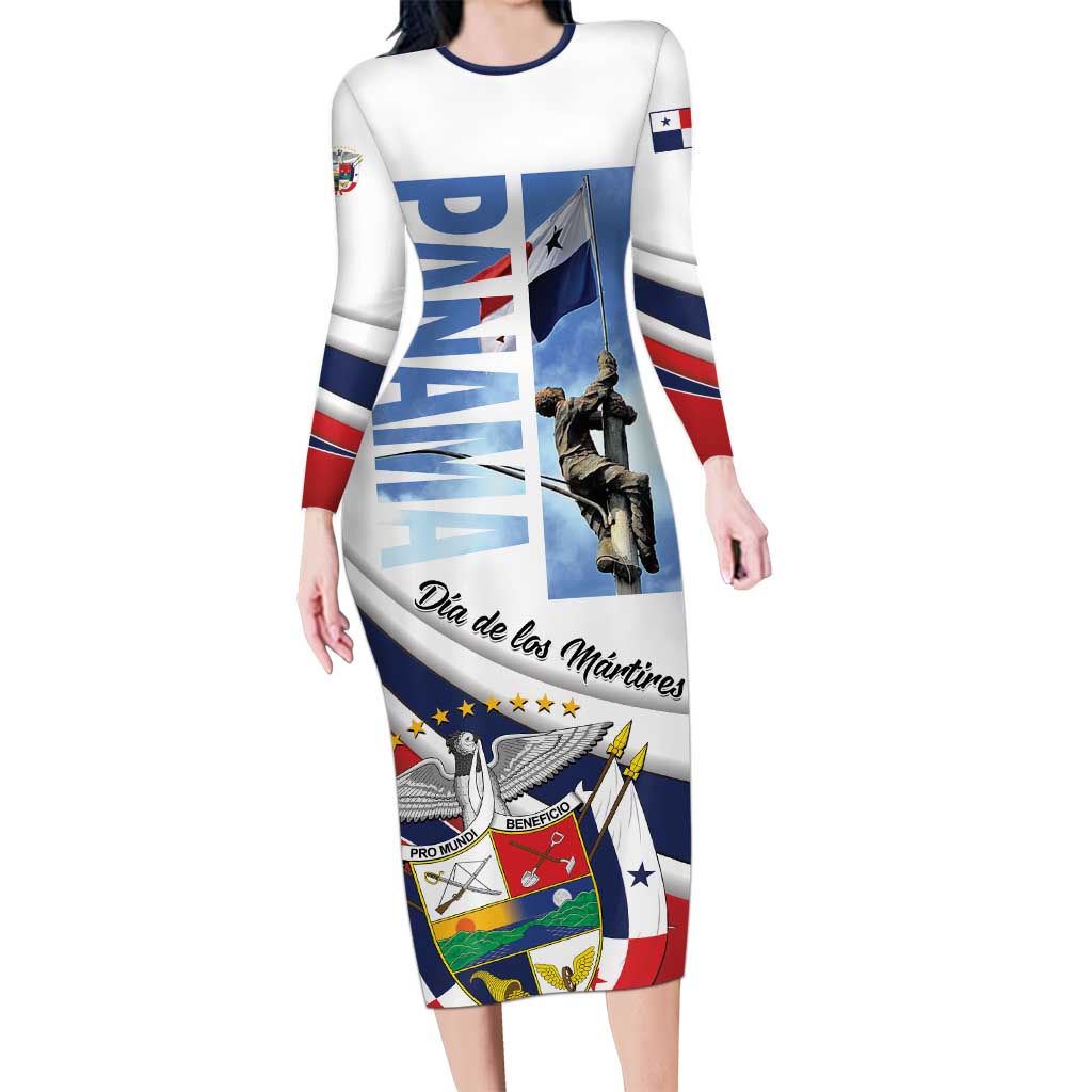 Panama Martyrs Day Long Sleeve Bodycon Dress Dia de los Martires - Wonder Print Shop