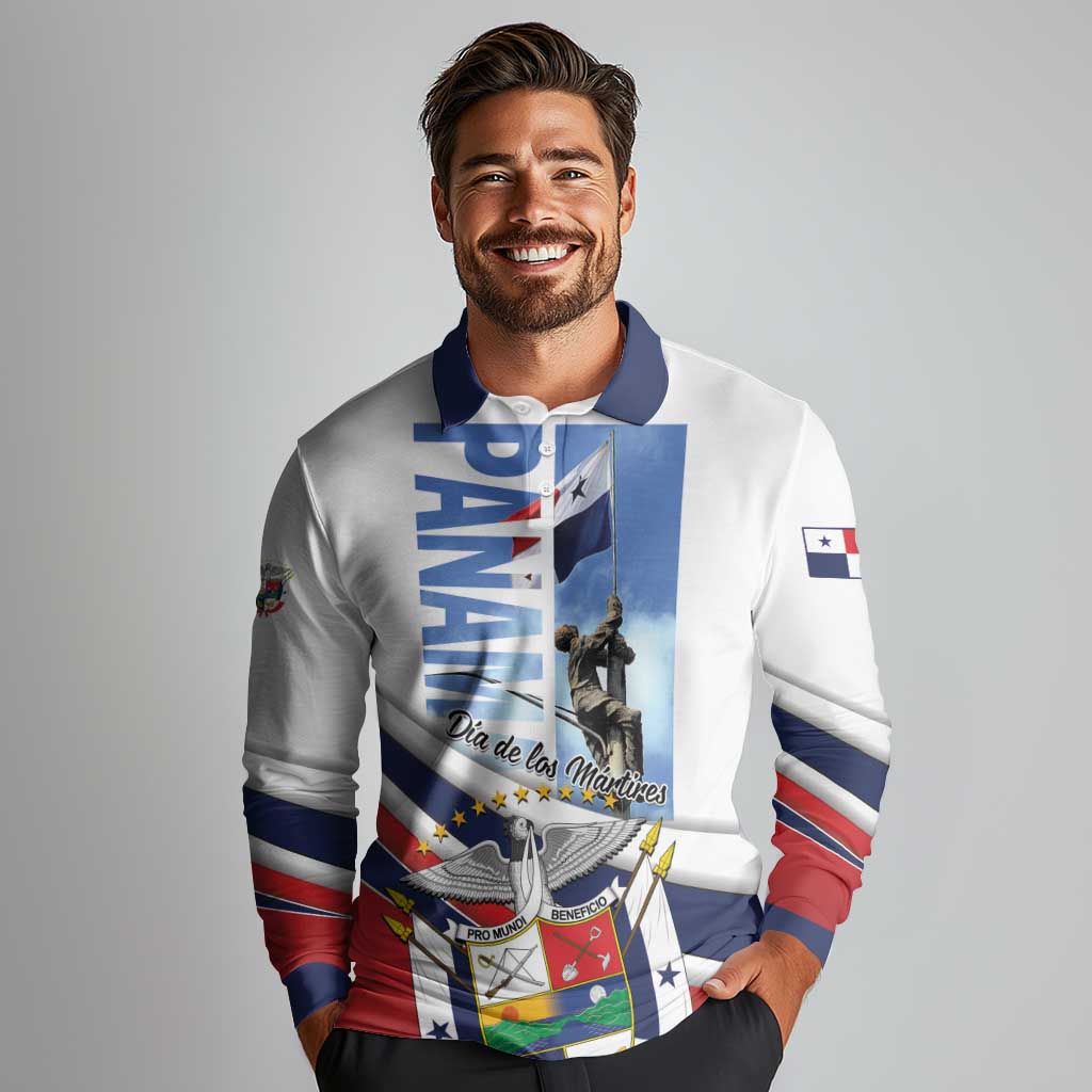 Panama Martyrs Day Long Sleeve Polo Shirt Dia de los Martires - Wonder Print Shop