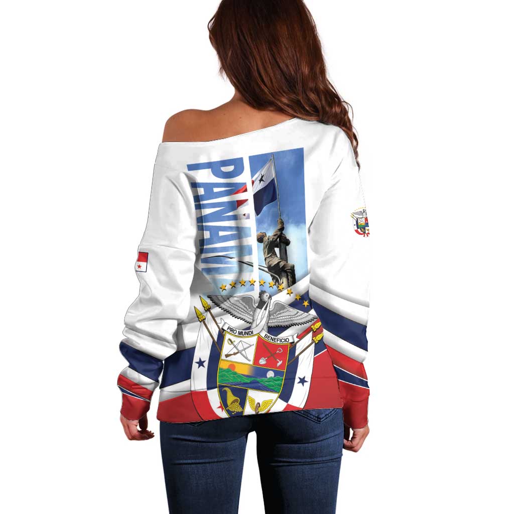 Panama Martyrs Day Off Shoulder Sweater Dia de los Martires - Wonder Print Shop