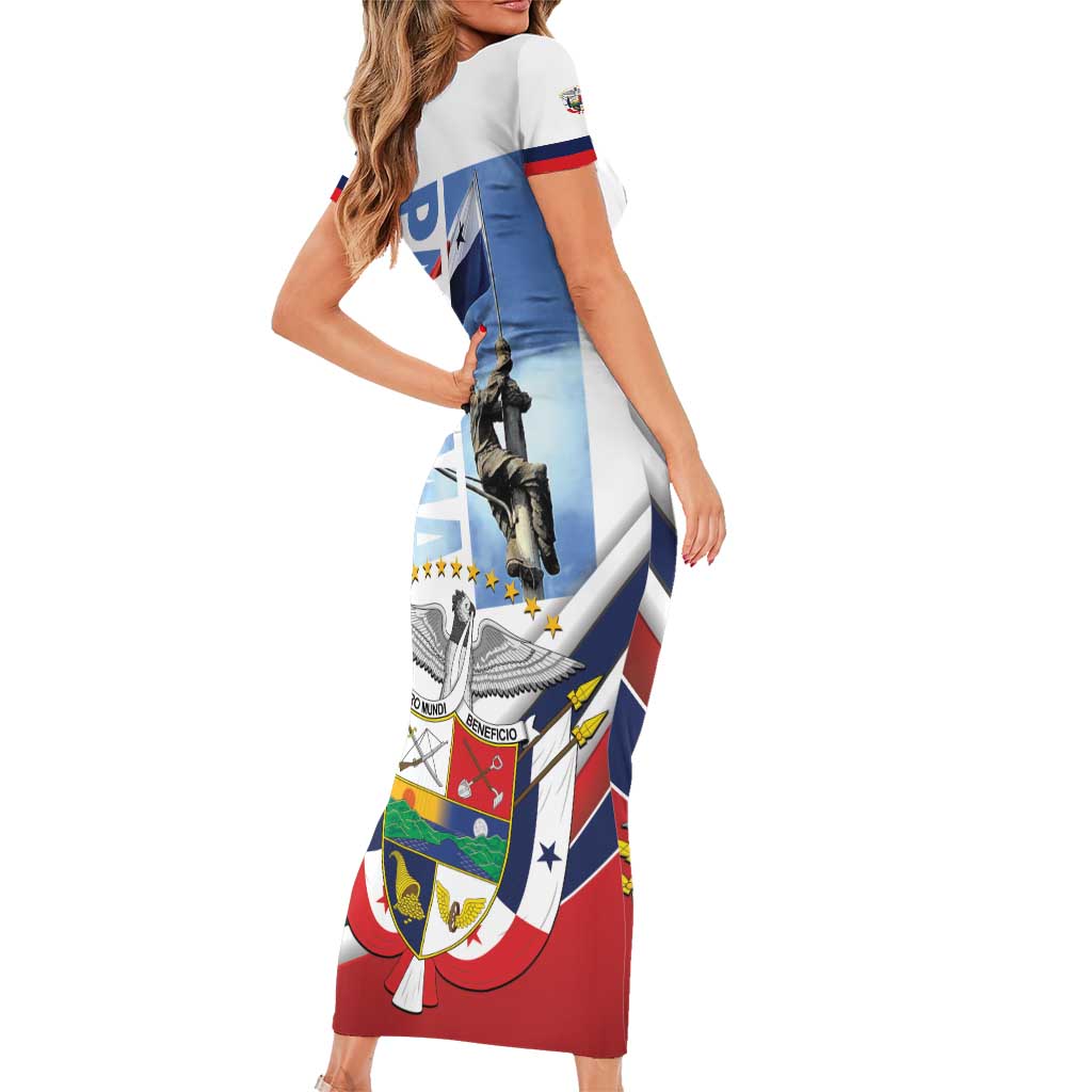 Panama Martyrs Day Short Sleeve Bodycon Dress Dia de los Martires - Wonder Print Shop